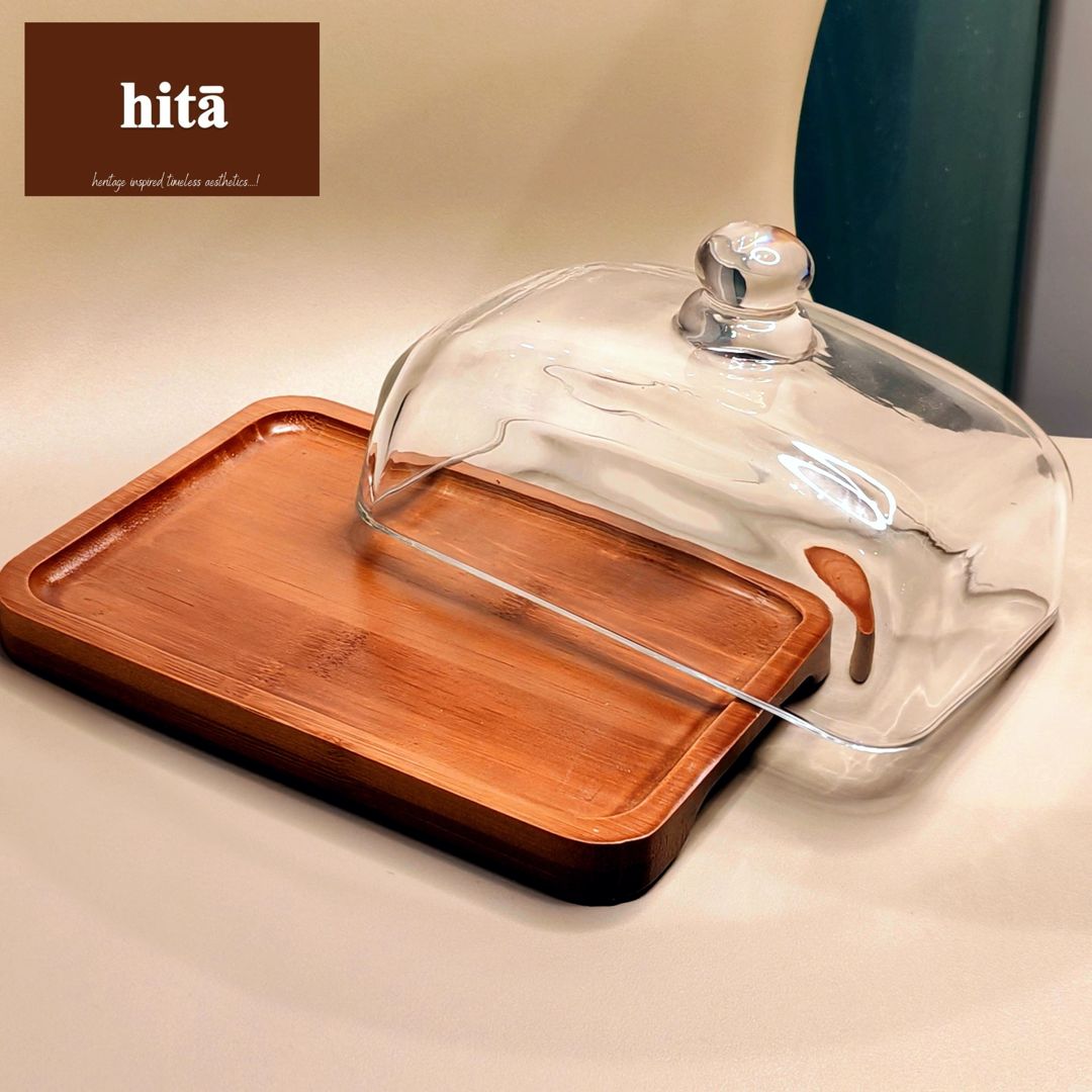 GLASS TOP WOODEN SERVER