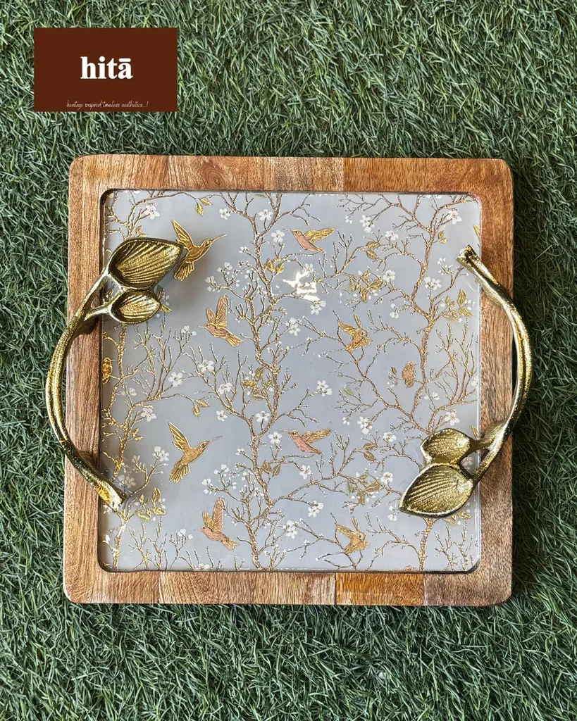 Golden Petal Tray (Square) 