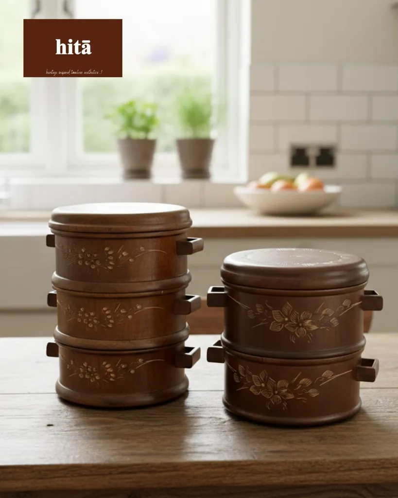 Stacked Wooden Serving Container (Three Layer)