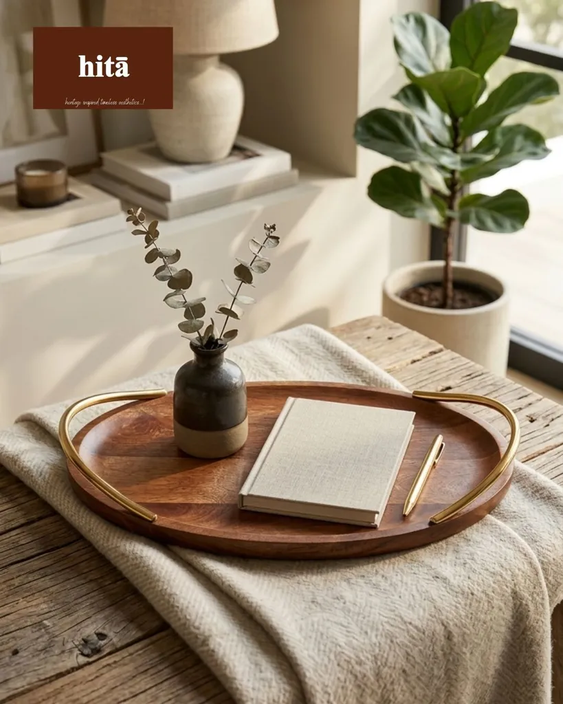 Golden Arc Wooden Tray